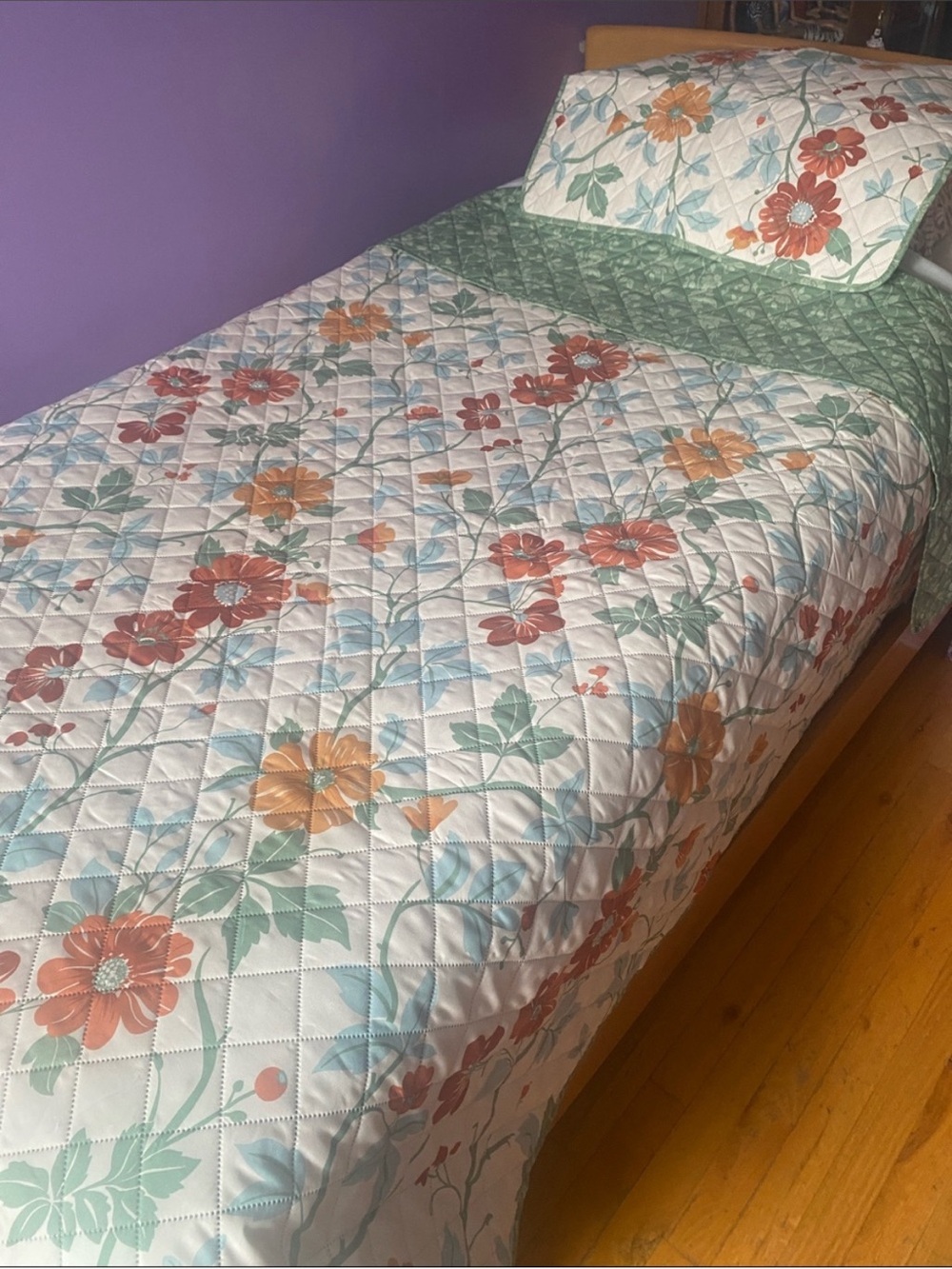 NWOT Addison Park Rosalie Floral 3-Pc. Quilt and Tote Set Twin